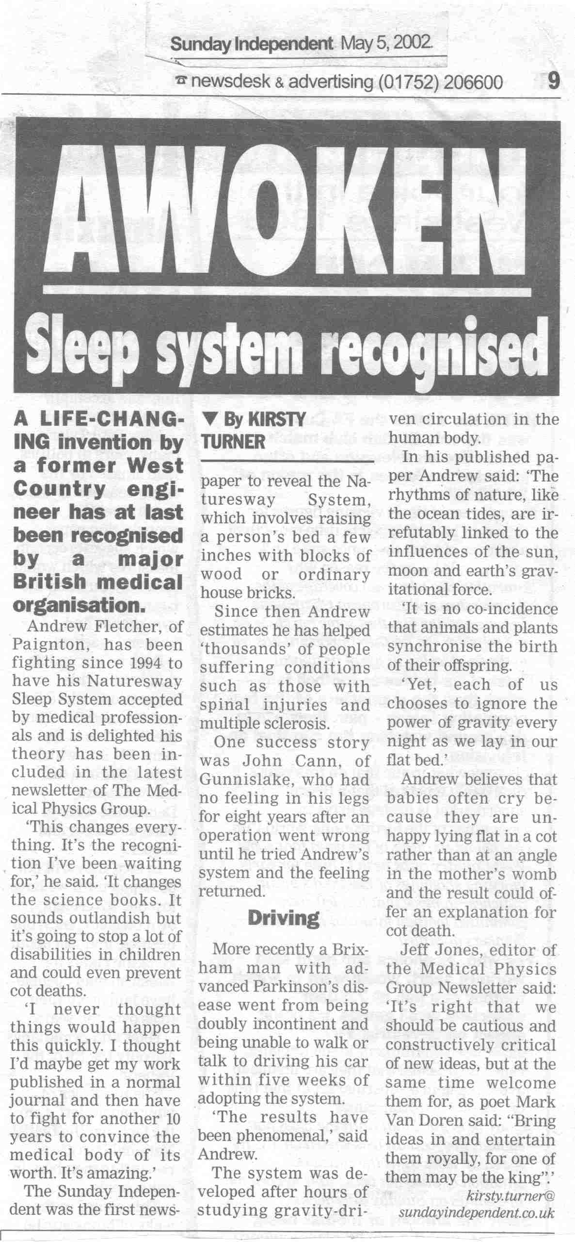 awoken sleep system recognised ibt