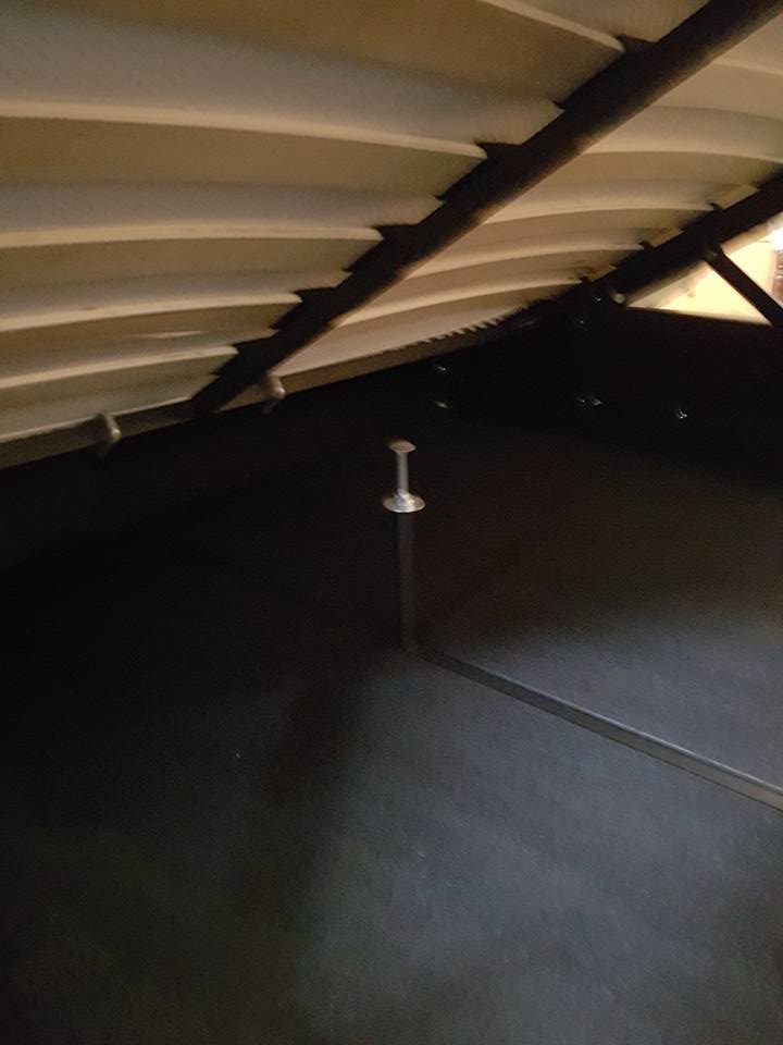Centre frame supports, increasing height using longer mushroom headed coach bolts