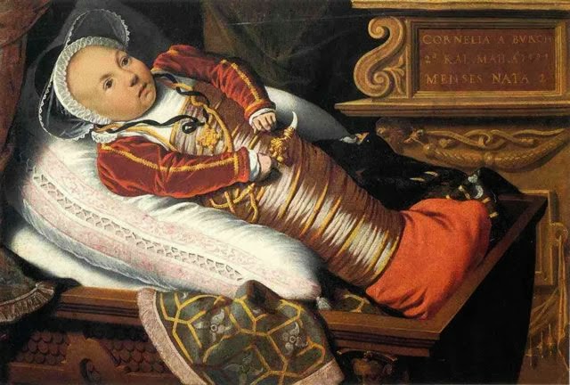 tudor baby swaddling inclined